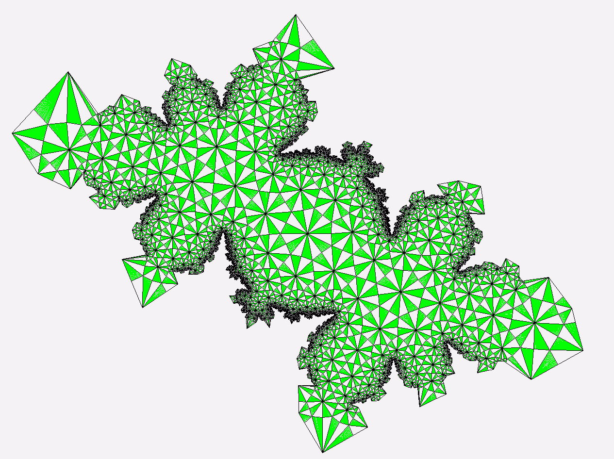Julia set tiled with hyperbolic tiling