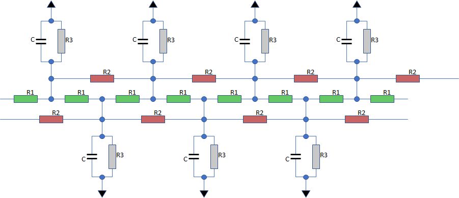Electric circuit equivalent of Kuramoto Sivashinsky