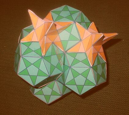 Pentagrams on cubically stacked dodecahedra